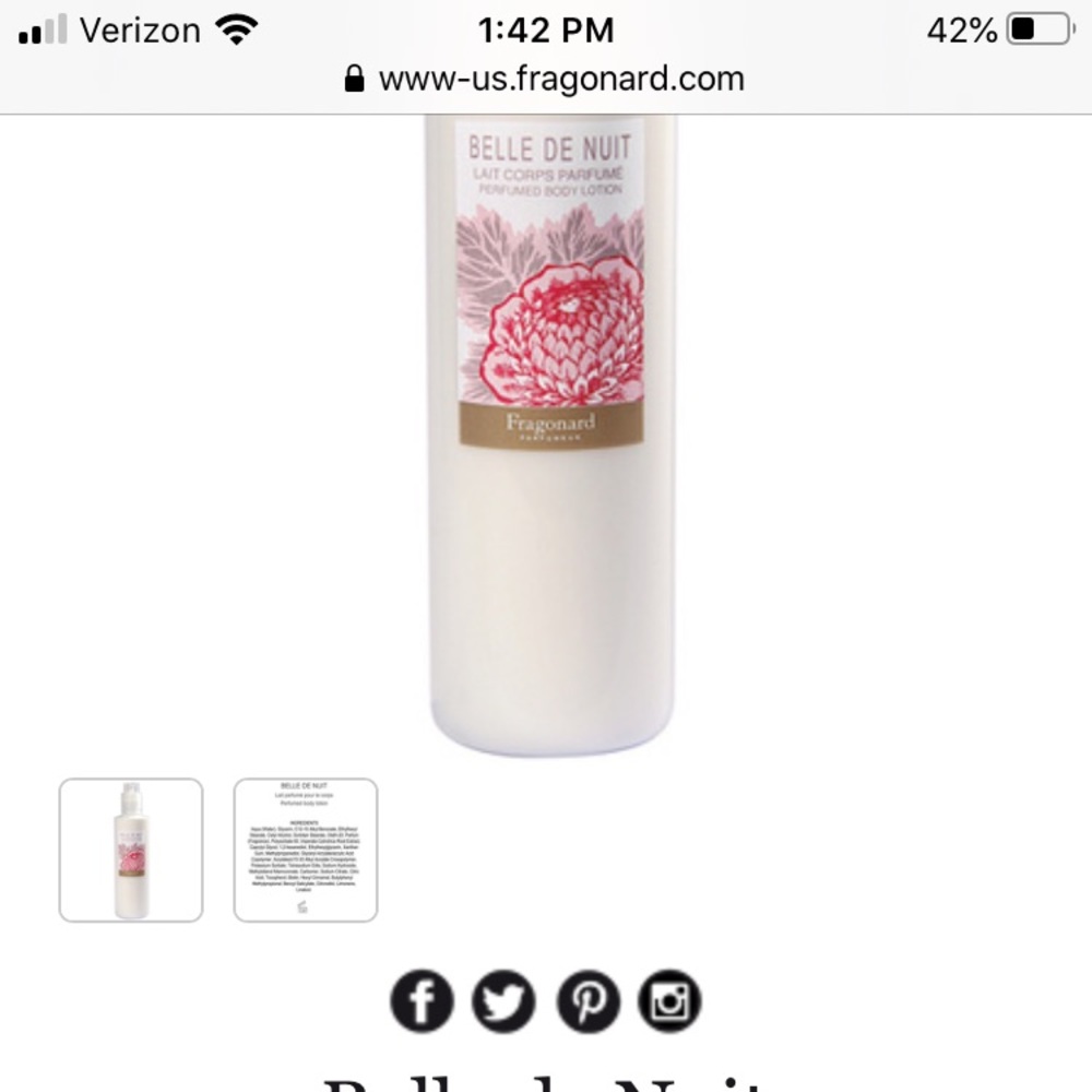 Fragonard perfumed body lotion